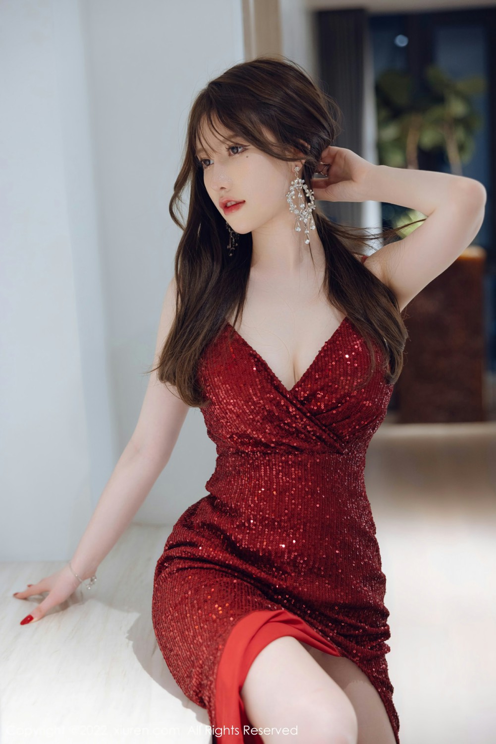 [XiuRen秀人网]No4429美桃酱红色长裙-[秀人套图]