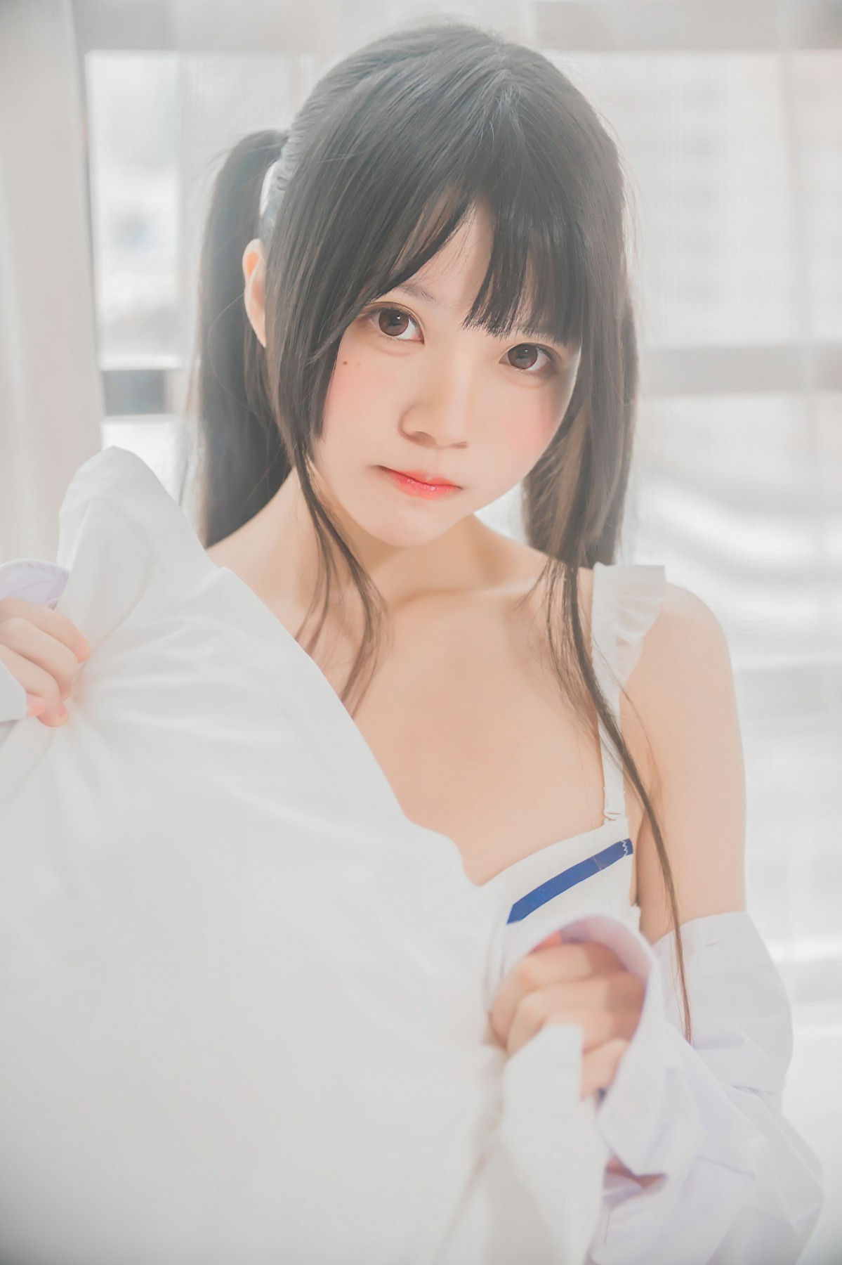 [桜桃喵]桜桃未熟-白衬衫双马尾-COSPLAY