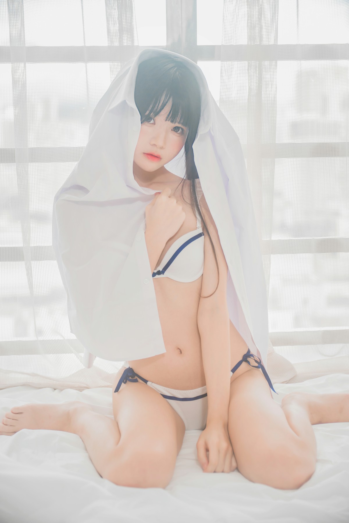 [桜桃喵]桜桃未熟-白衬衫双马尾-COSPLAY