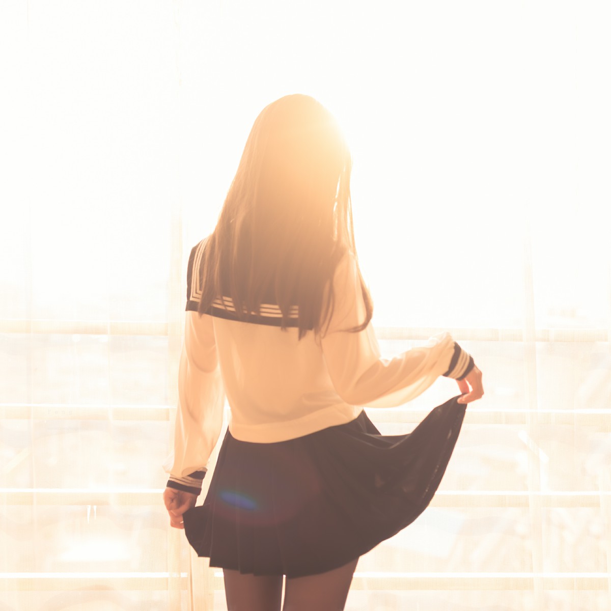 白金Saki写真-半透明水手服-COSPLAY