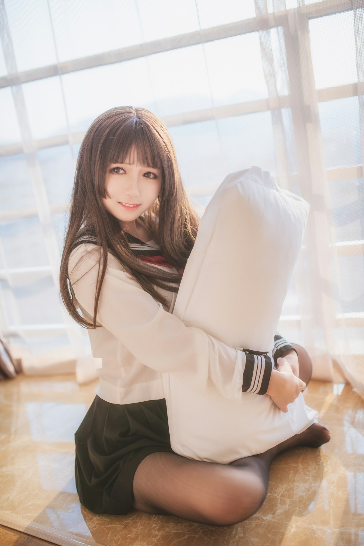 白金Saki写真-半透明水手服-COSPLAY