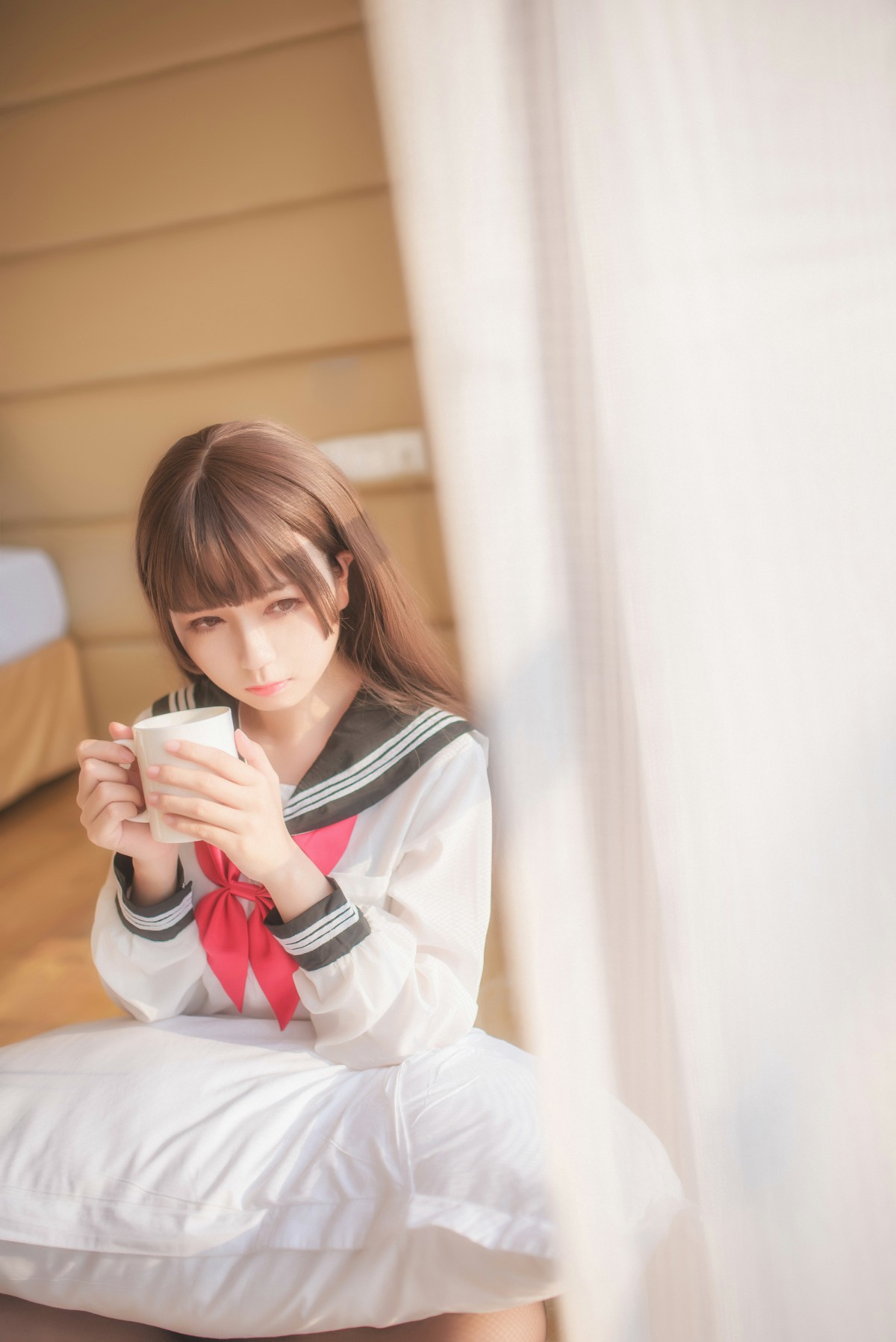 白金Saki写真-半透明水手服-COSPLAY