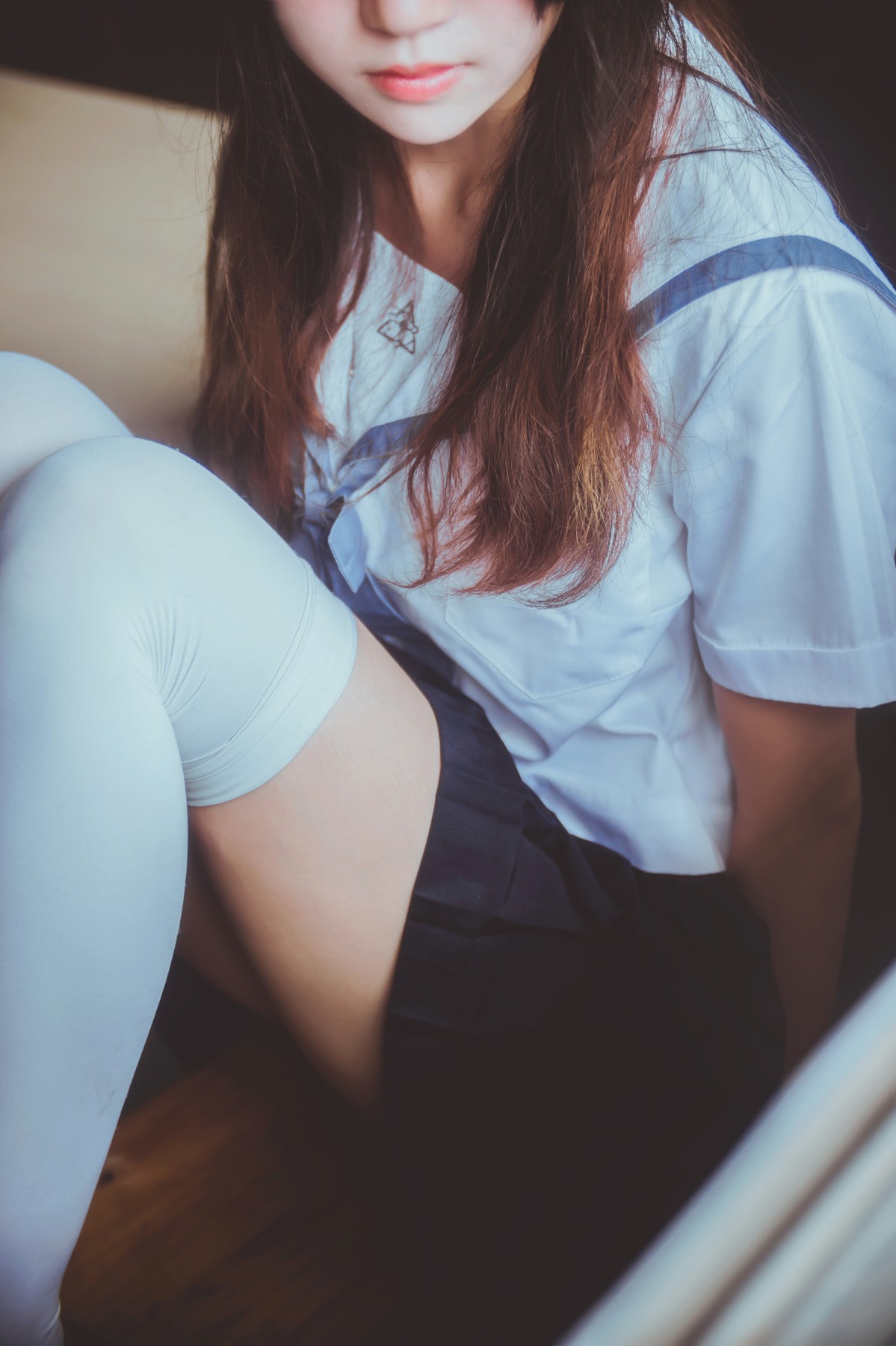 萝莉风COS桜桃喵–蓝白水手服-COSPLAY