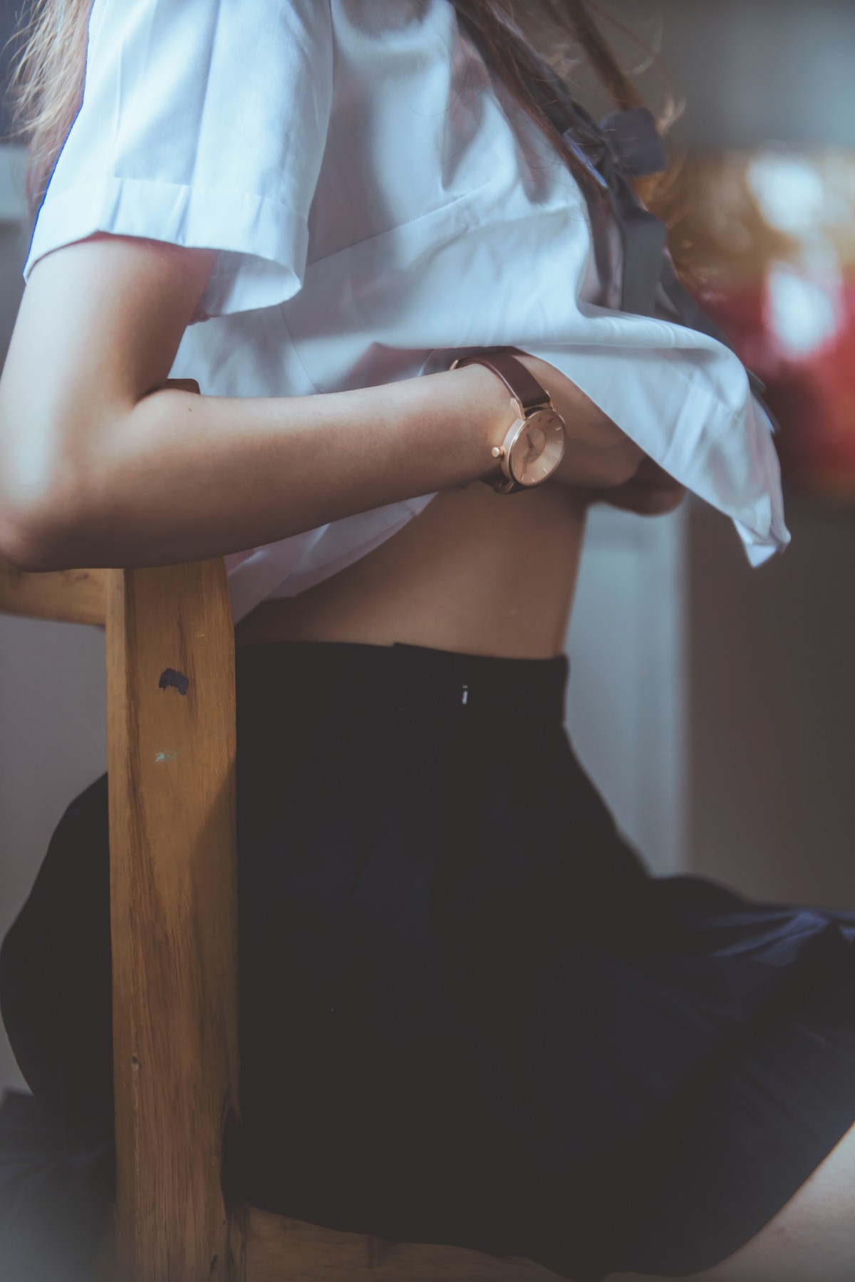 萝莉风COS桜桃喵–蓝白水手服-COSPLAY