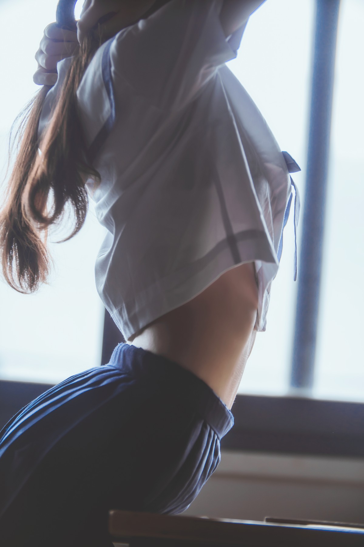 萝莉风COS桜桃喵–蓝白水手服-COSPLAY