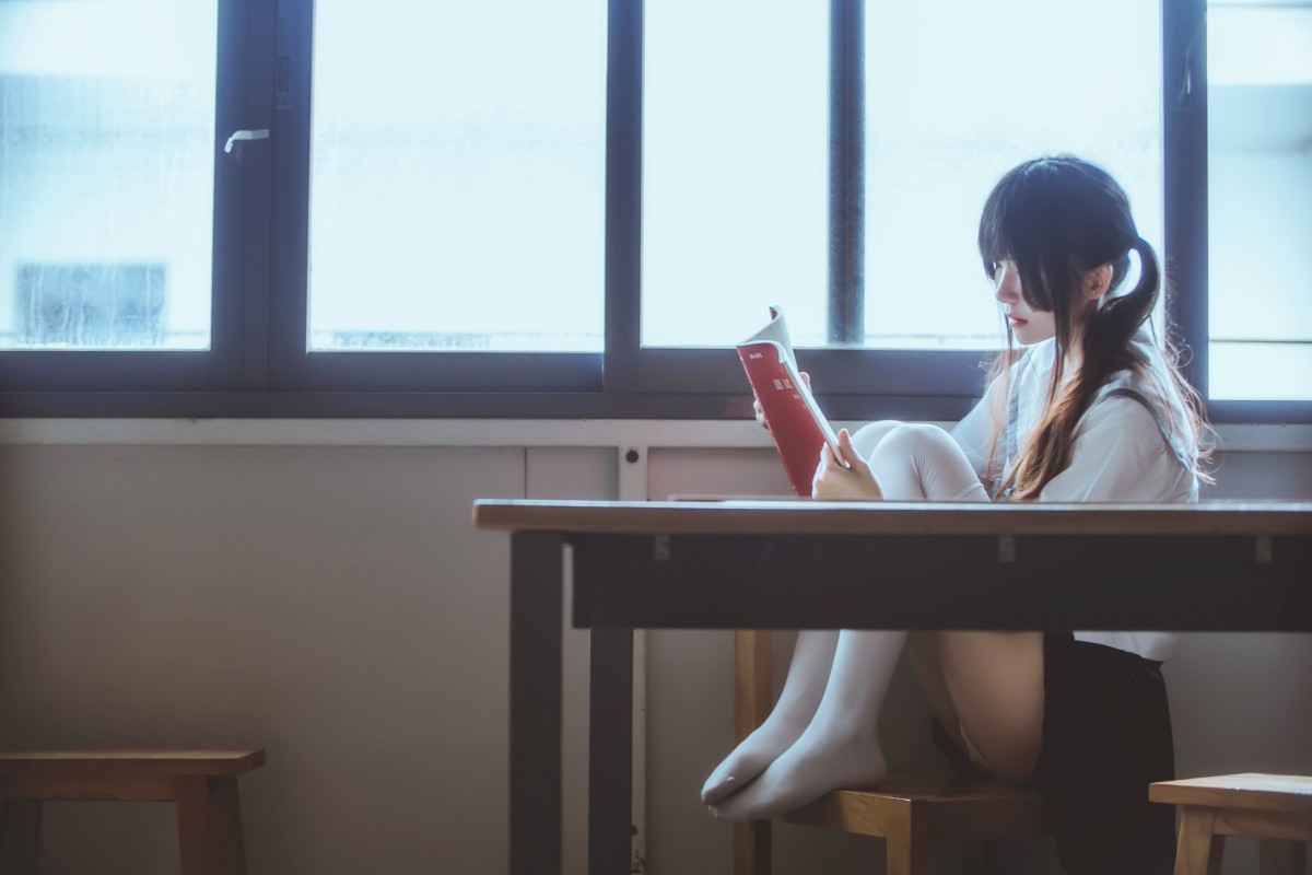 萝莉风COS桜桃喵–蓝白水手服-COSPLAY