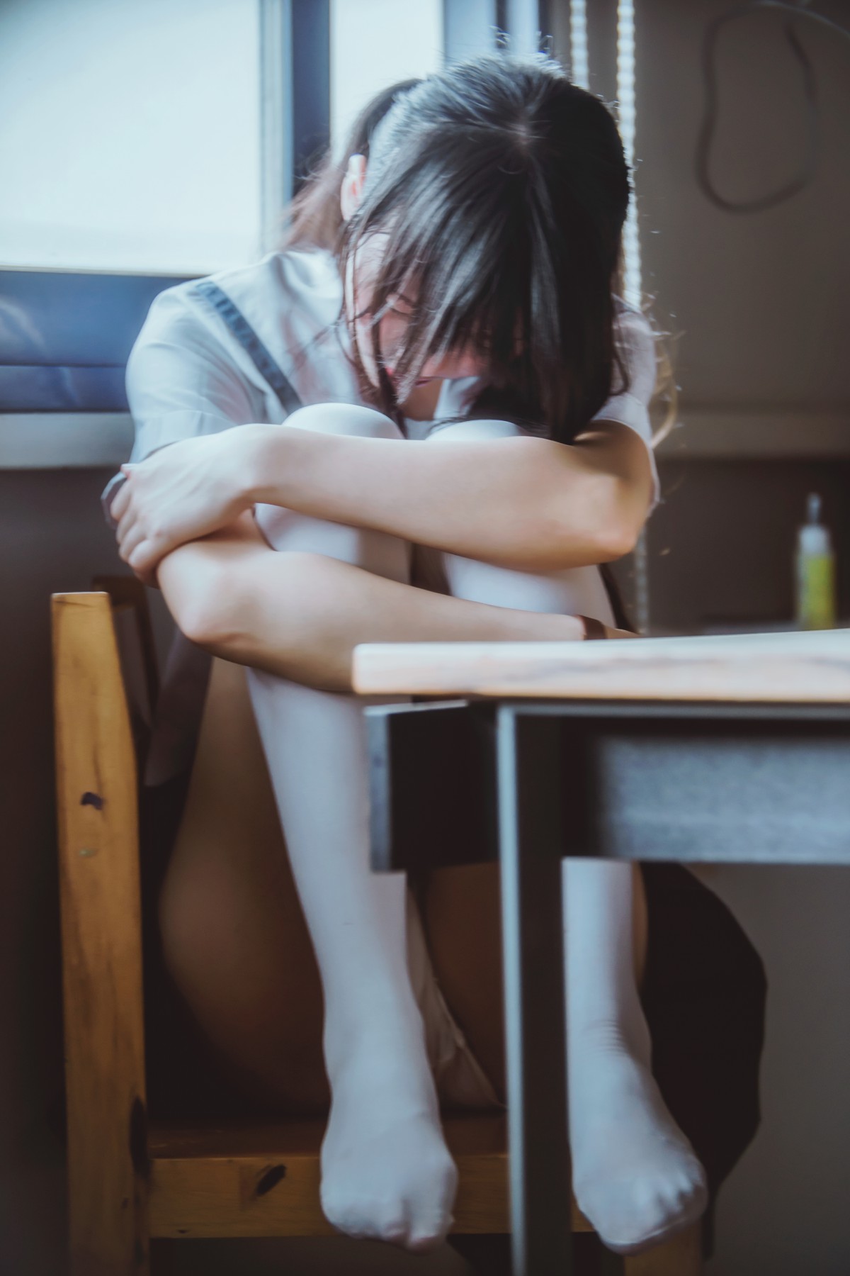 萝莉风COS桜桃喵–蓝白水手服-COSPLAY