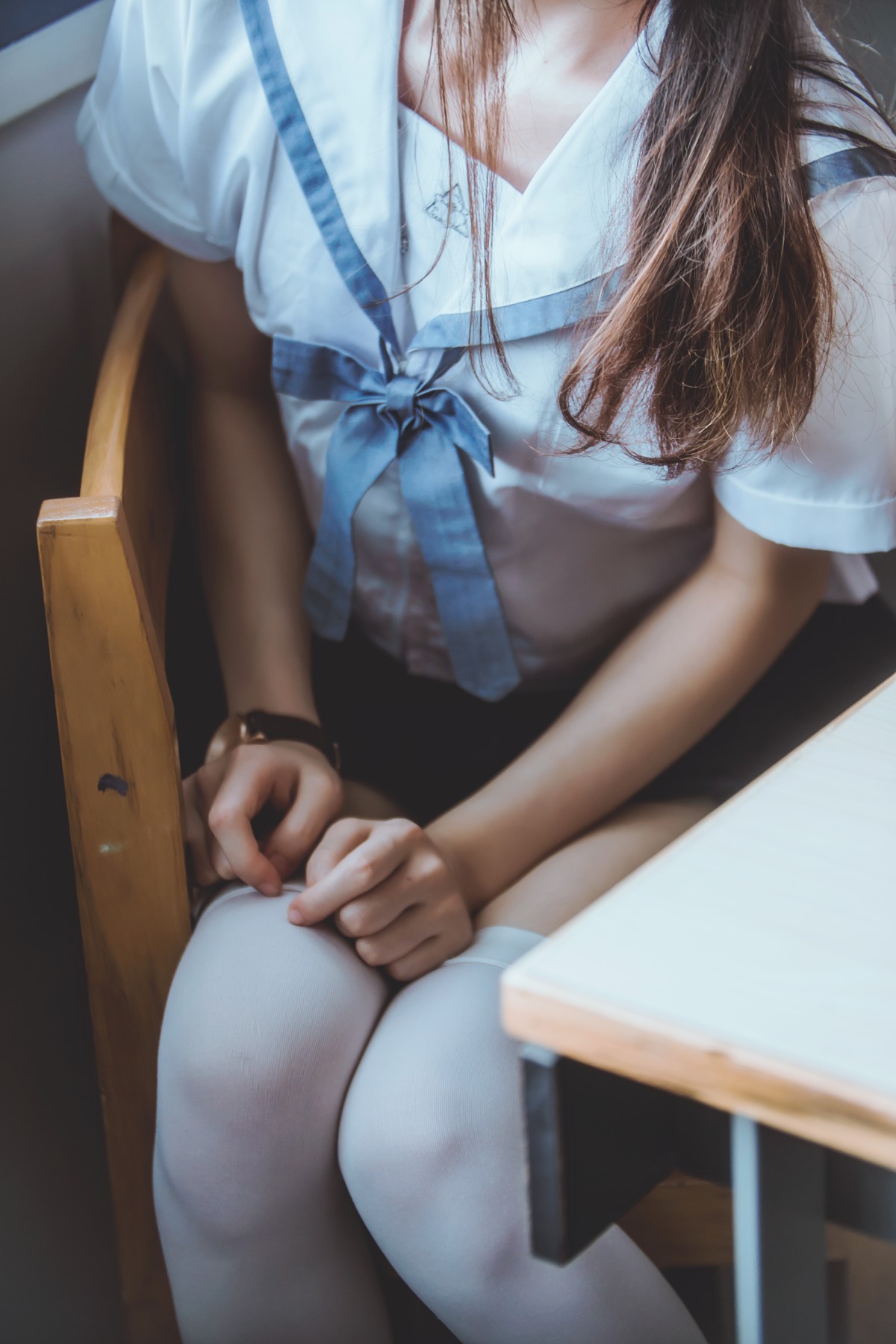 萝莉风COS桜桃喵–蓝白水手服-COSPLAY