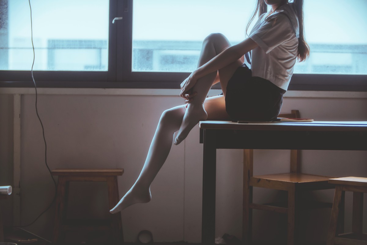 萝莉风COS桜桃喵–蓝白水手服-COSPLAY