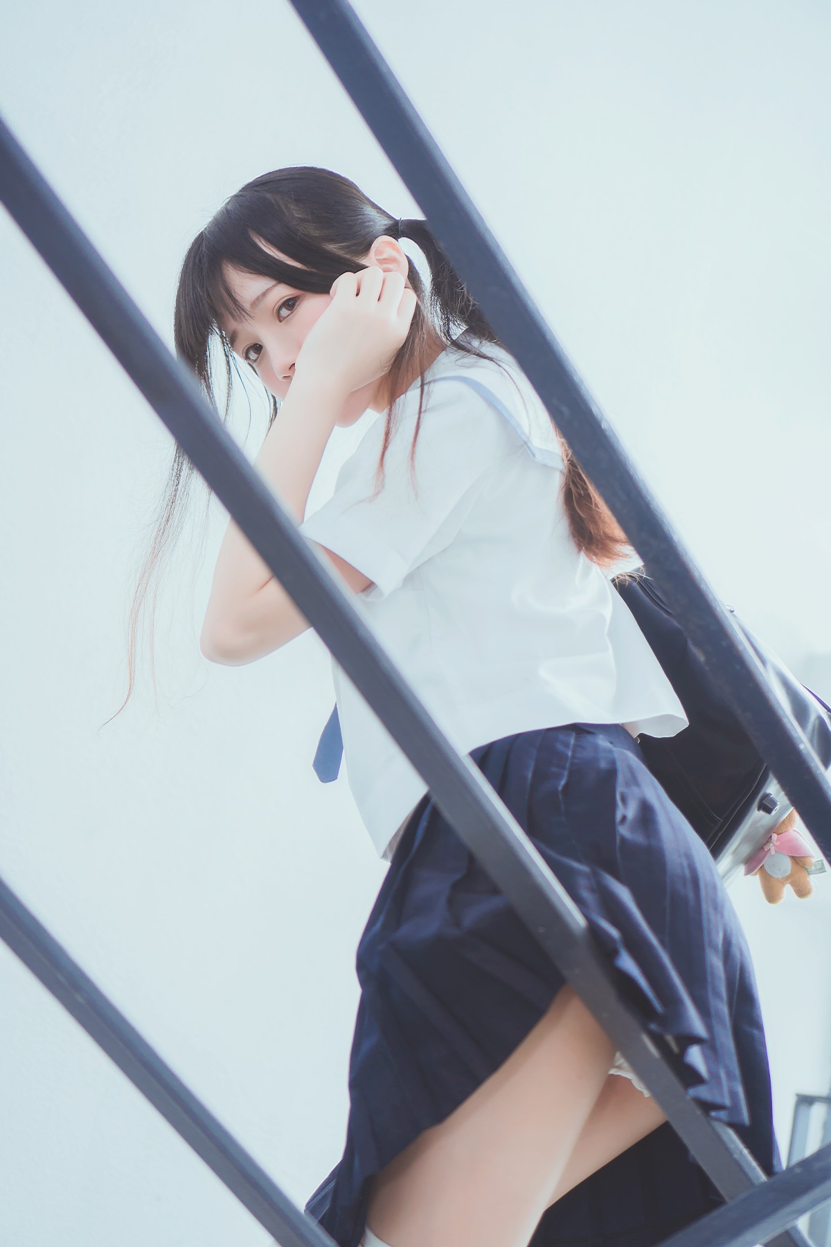 萝莉风COS桜桃喵–蓝白水手服-COSPLAY