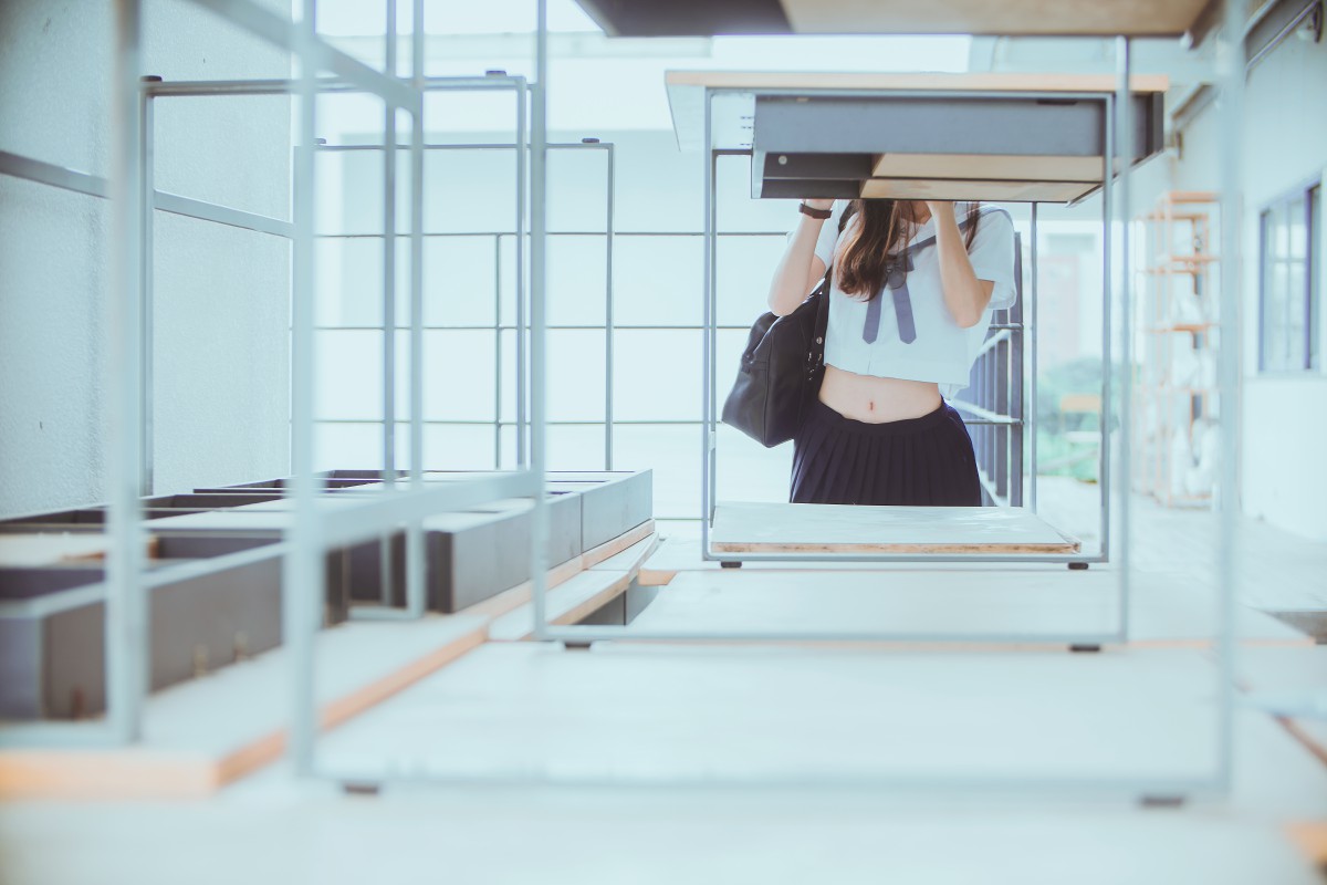 萝莉风COS桜桃喵–蓝白水手服-COSPLAY