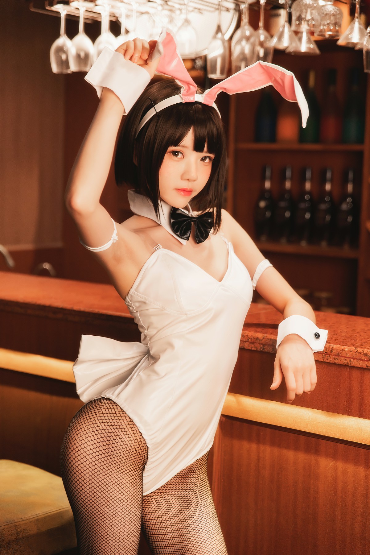 萝莉风COS桜桃喵–加藤惠系列之兔女郎-COSPLAY