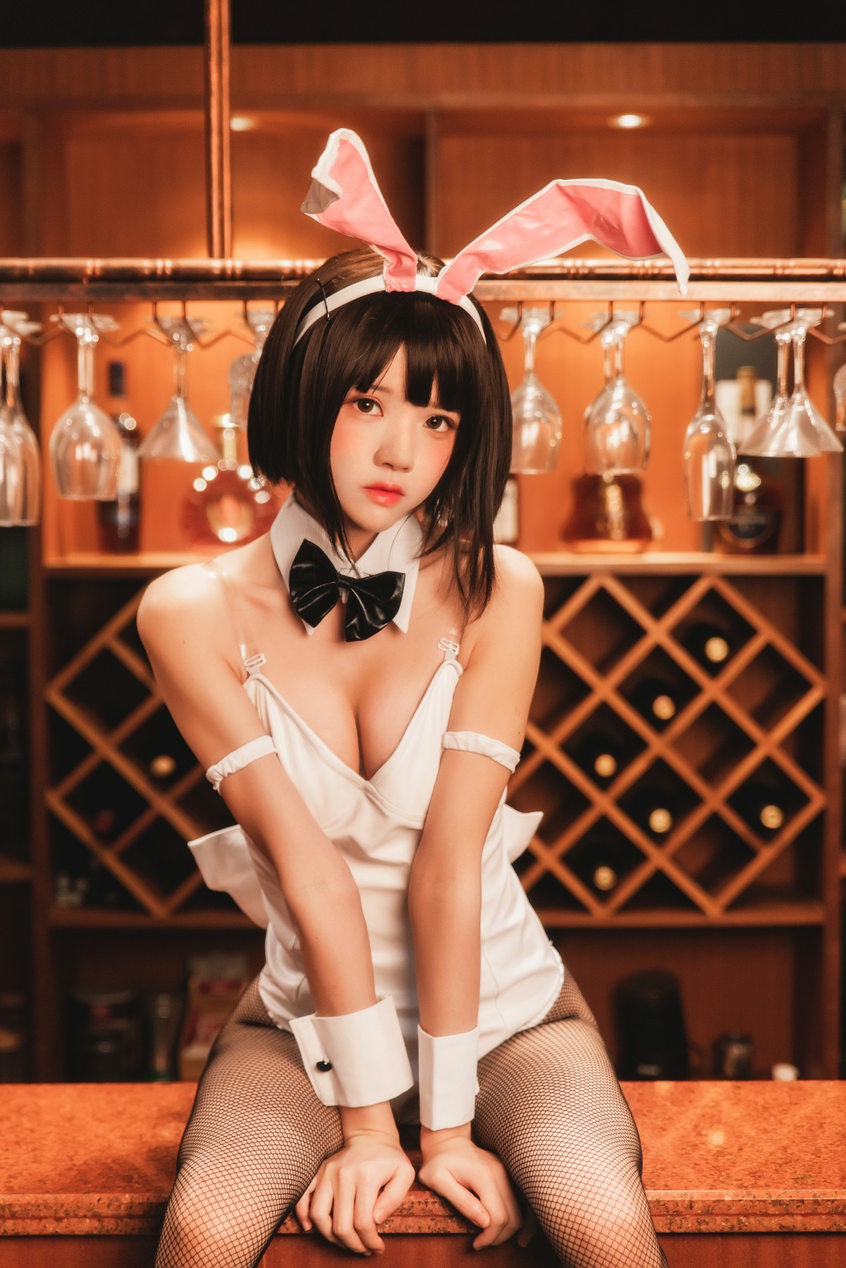 萝莉风COS桜桃喵–加藤惠系列之兔女郎-COSPLAY