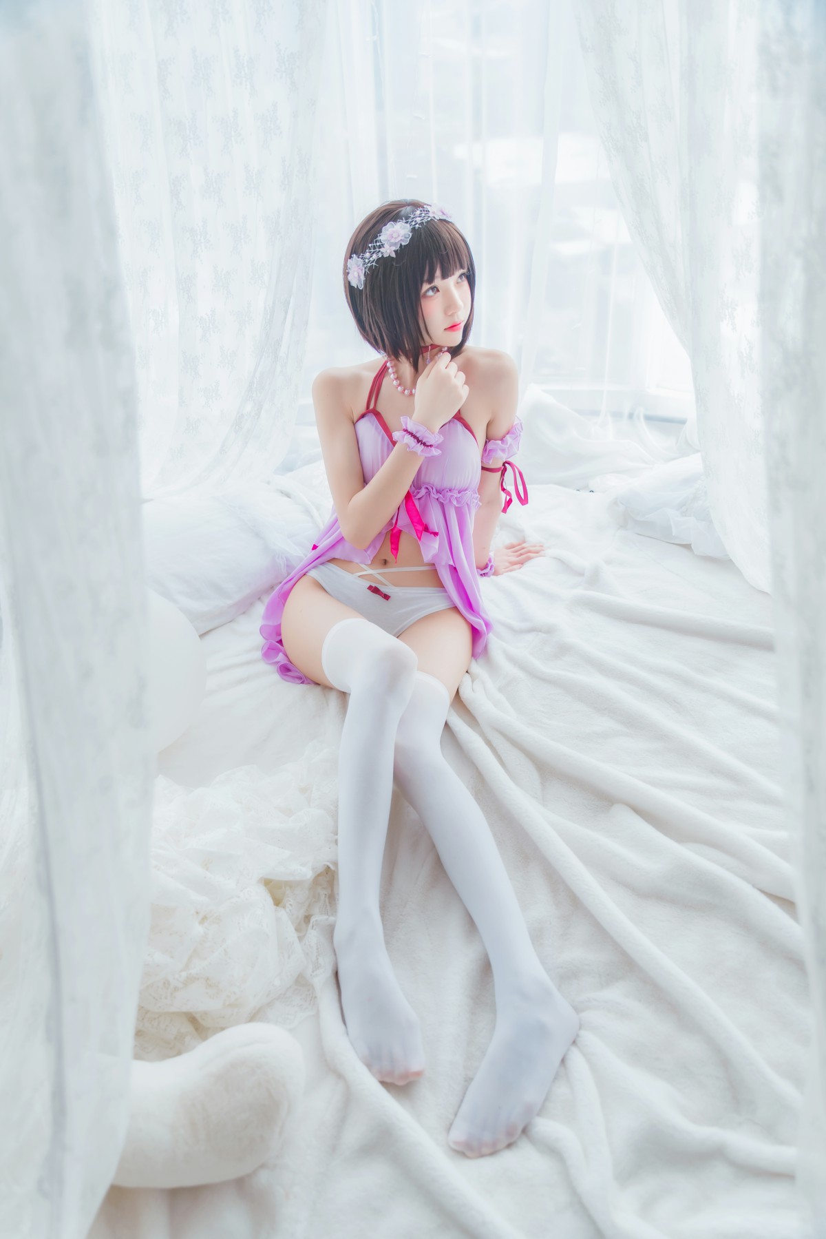 萝莉风COS桜桃喵–加藤惠系列之小睡裙-COSPLAY