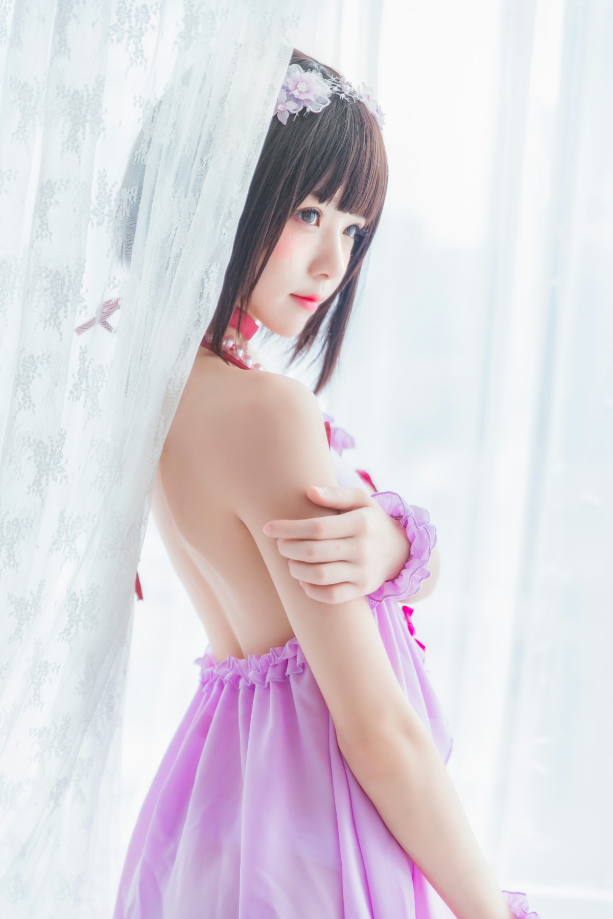 萝莉风COS桜桃喵–加藤惠系列之小睡裙-COSPLAY