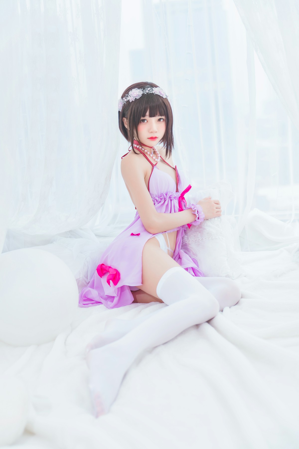 萝莉风COS桜桃喵–加藤惠系列之小睡裙-COSPLAY
