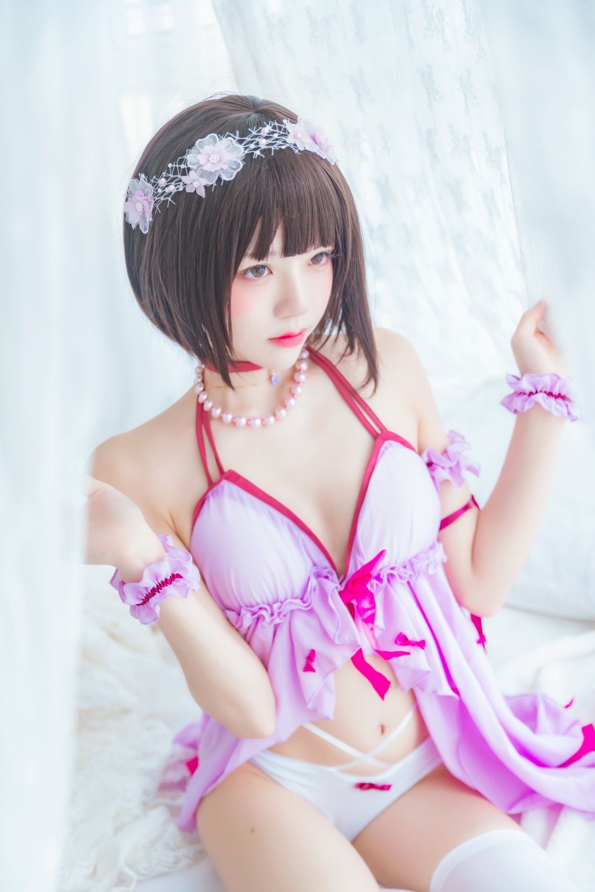 萝莉风COS桜桃喵–加藤惠系列之小睡裙-COSPLAY
