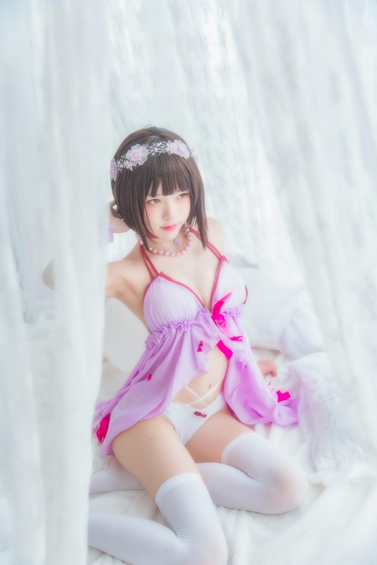 萝莉风COS桜桃喵–加藤惠系列之小睡裙-COSPLAY