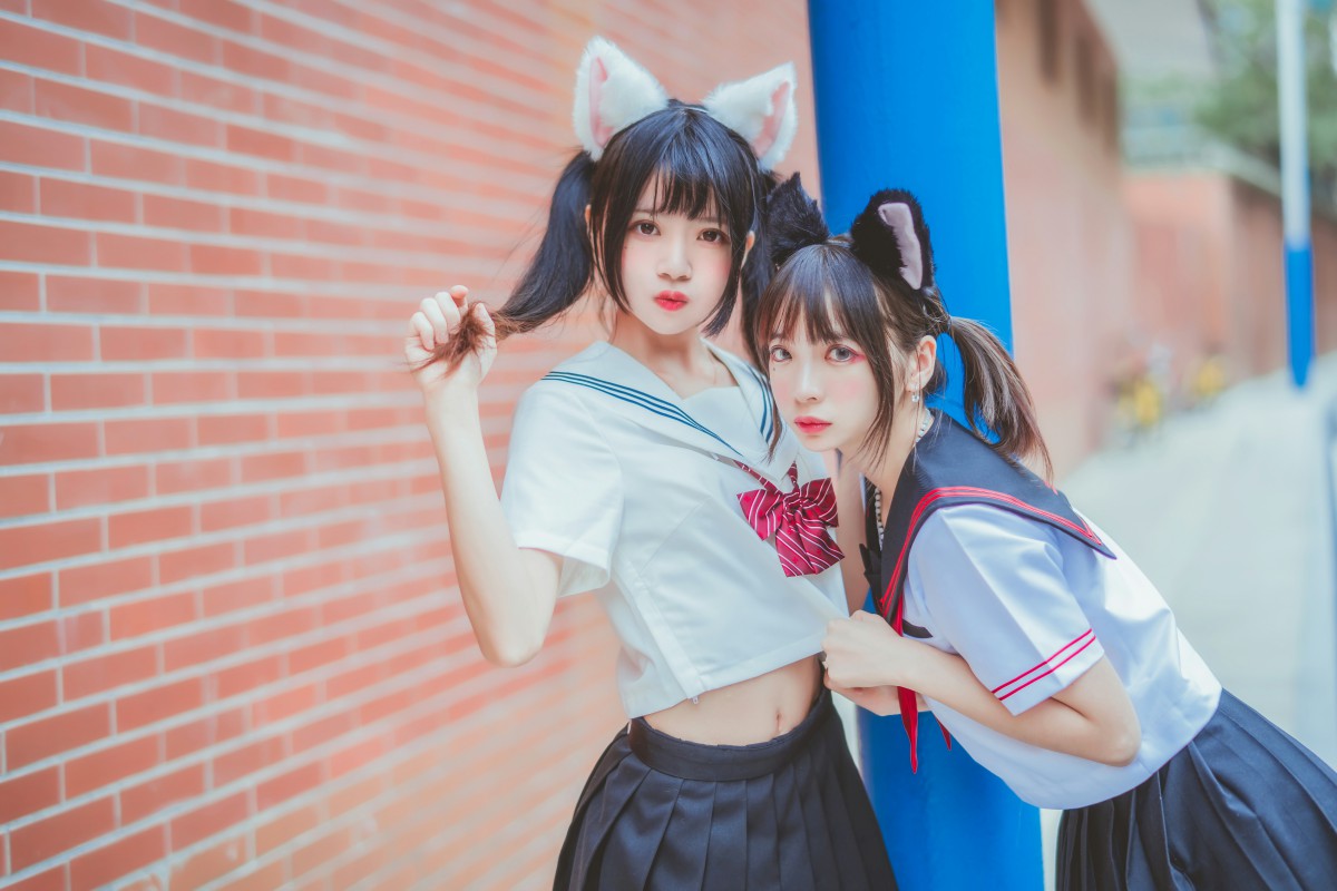 萝莉风COS桜桃喵&amp;疯猫ss–JK百合2-COSPLAY