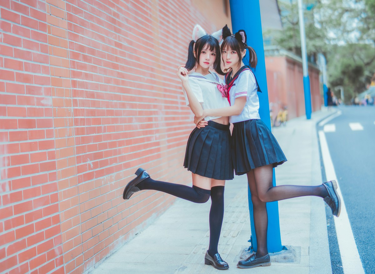 萝莉风COS桜桃喵&amp;疯猫ss–JK百合2-COSPLAY