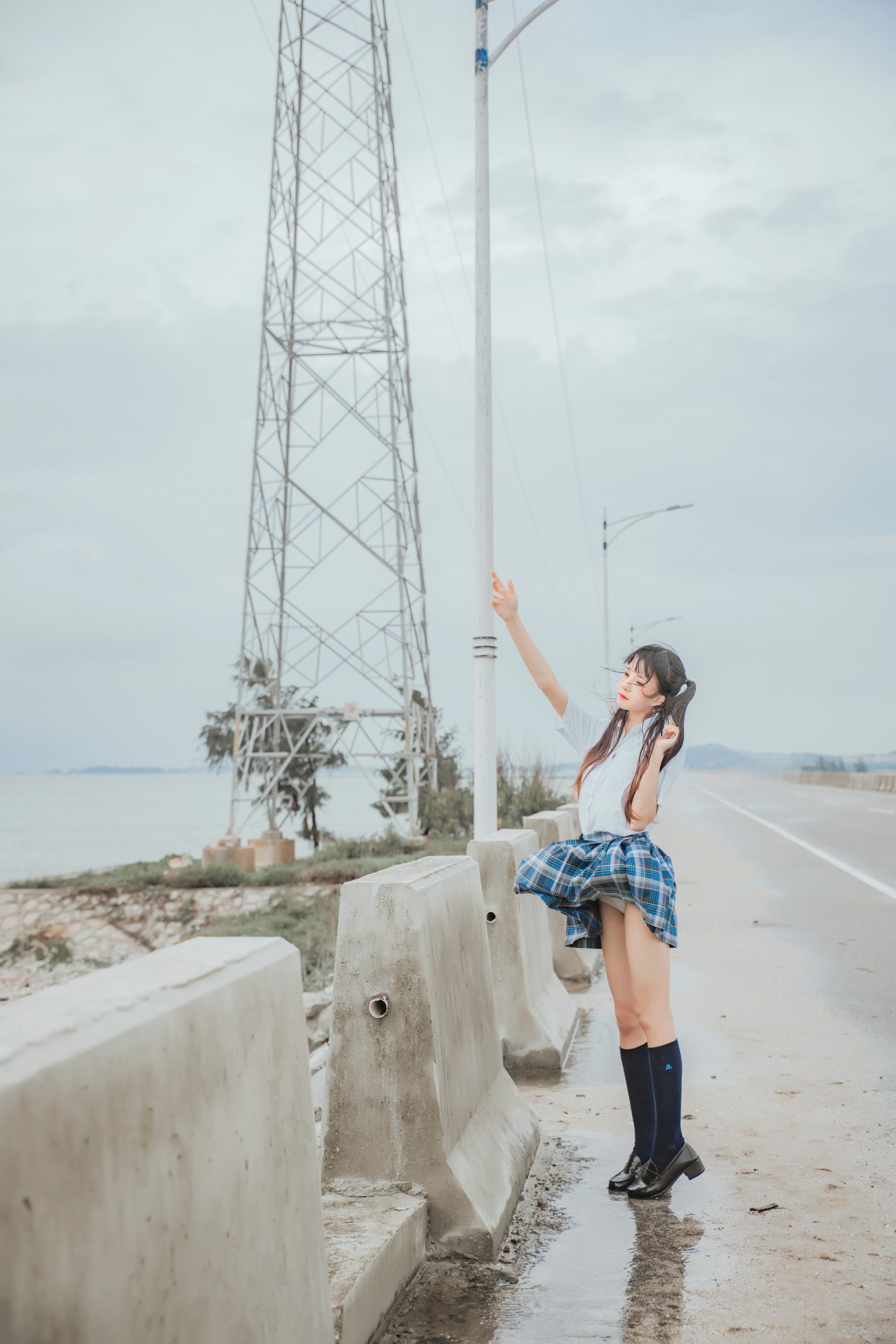 萝莉风COS桜桃喵–耳畔的风-COSPLAY