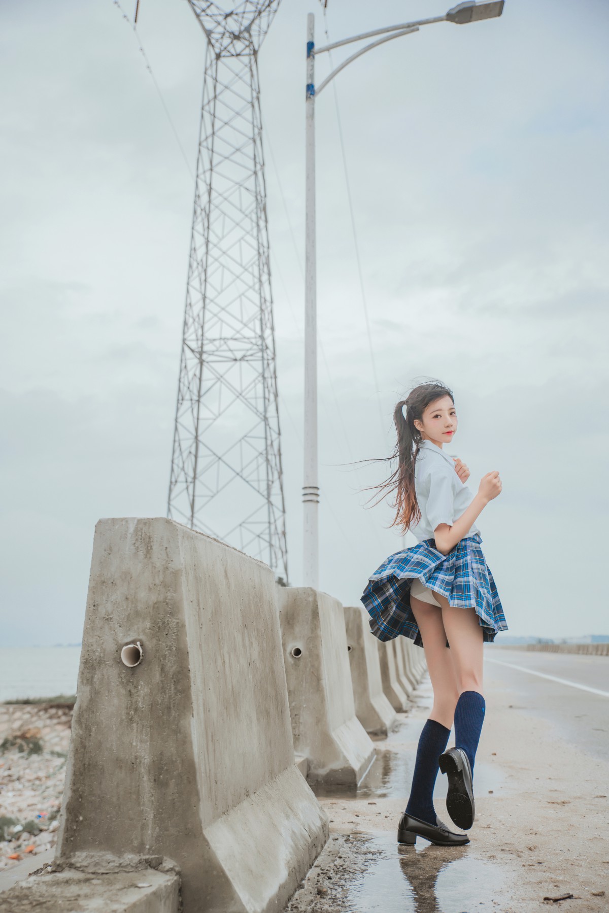 萝莉风COS桜桃喵–耳畔的风-COSPLAY