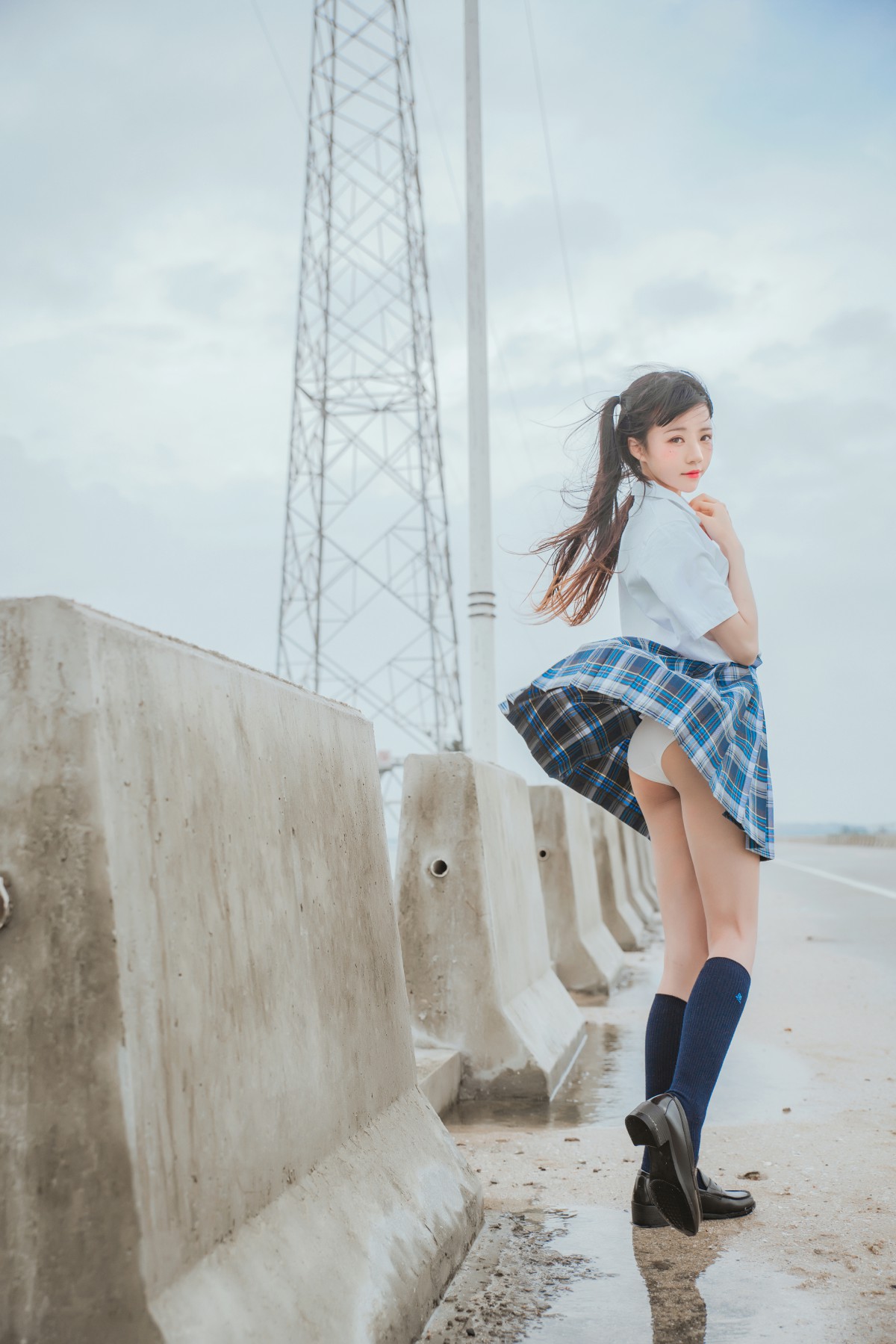 萝莉风COS桜桃喵–耳畔的风-COSPLAY