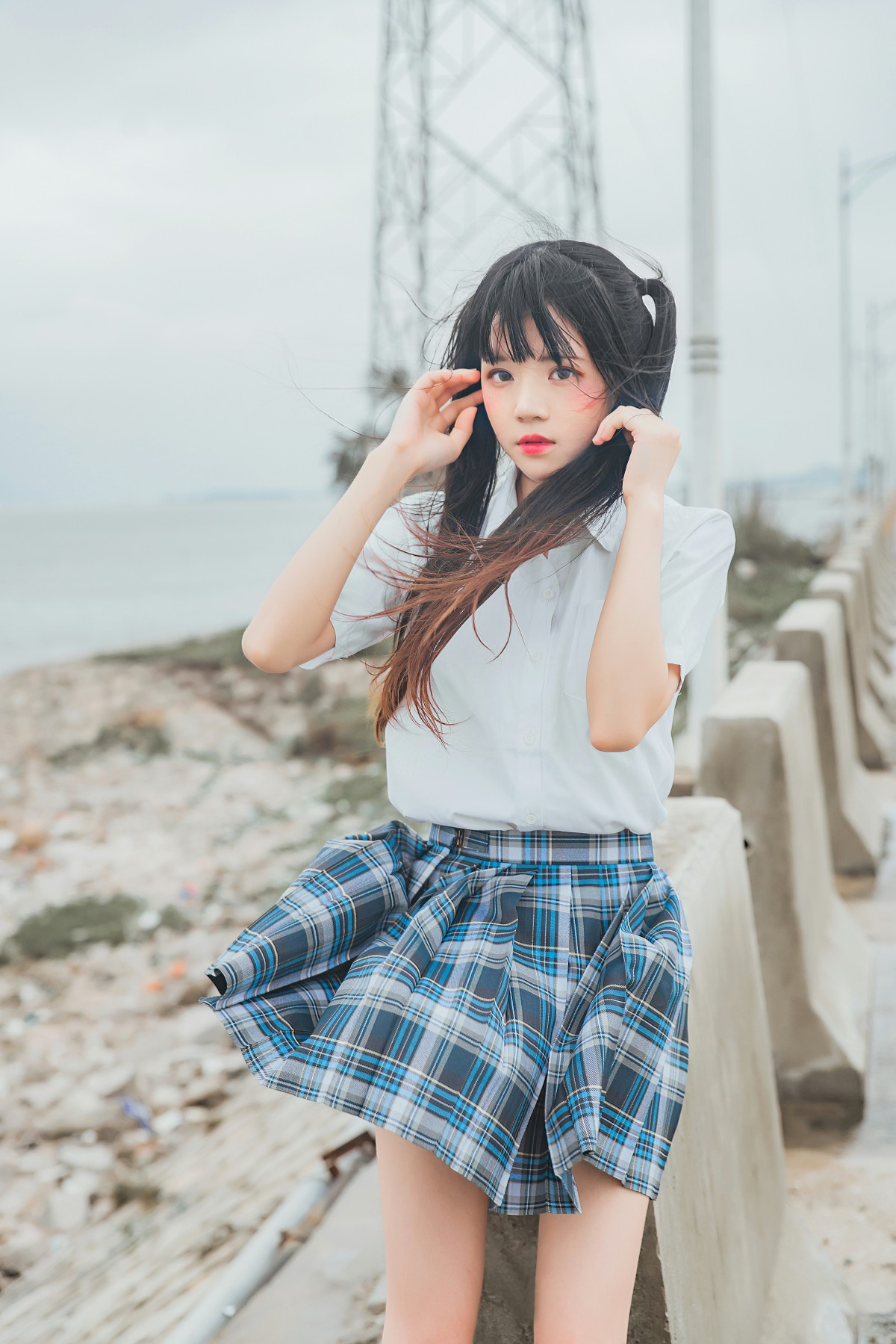 萝莉风COS桜桃喵–耳畔的风-COSPLAY