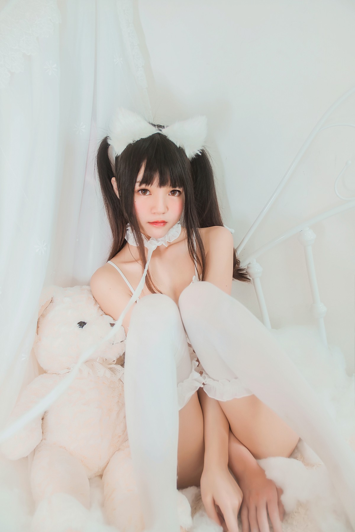 萝莉风COS桜桃喵–白猫-COSPLAY