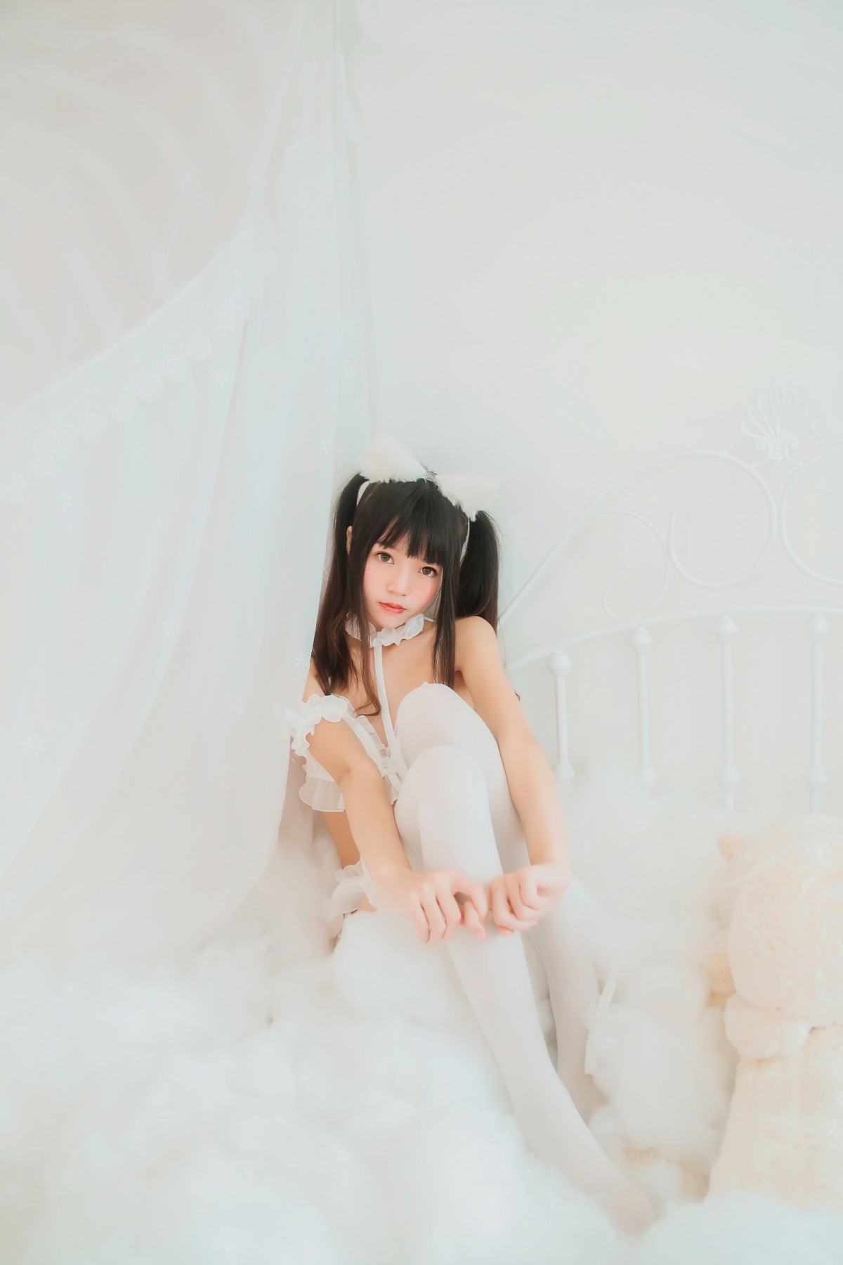 萝莉风COS桜桃喵–白猫-COSPLAY