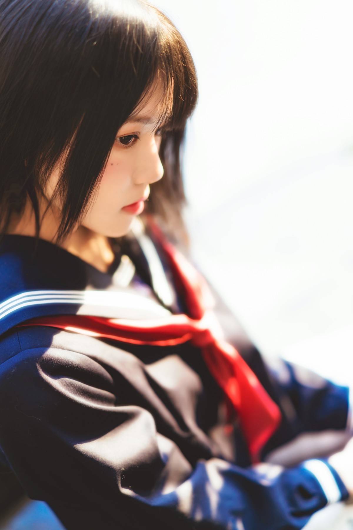 萝莉风COS桜桃喵–黑色水手服-COSPLAY