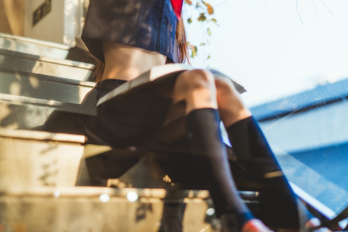 萝莉风COS桜桃喵–黑色水手服-COSPLAY