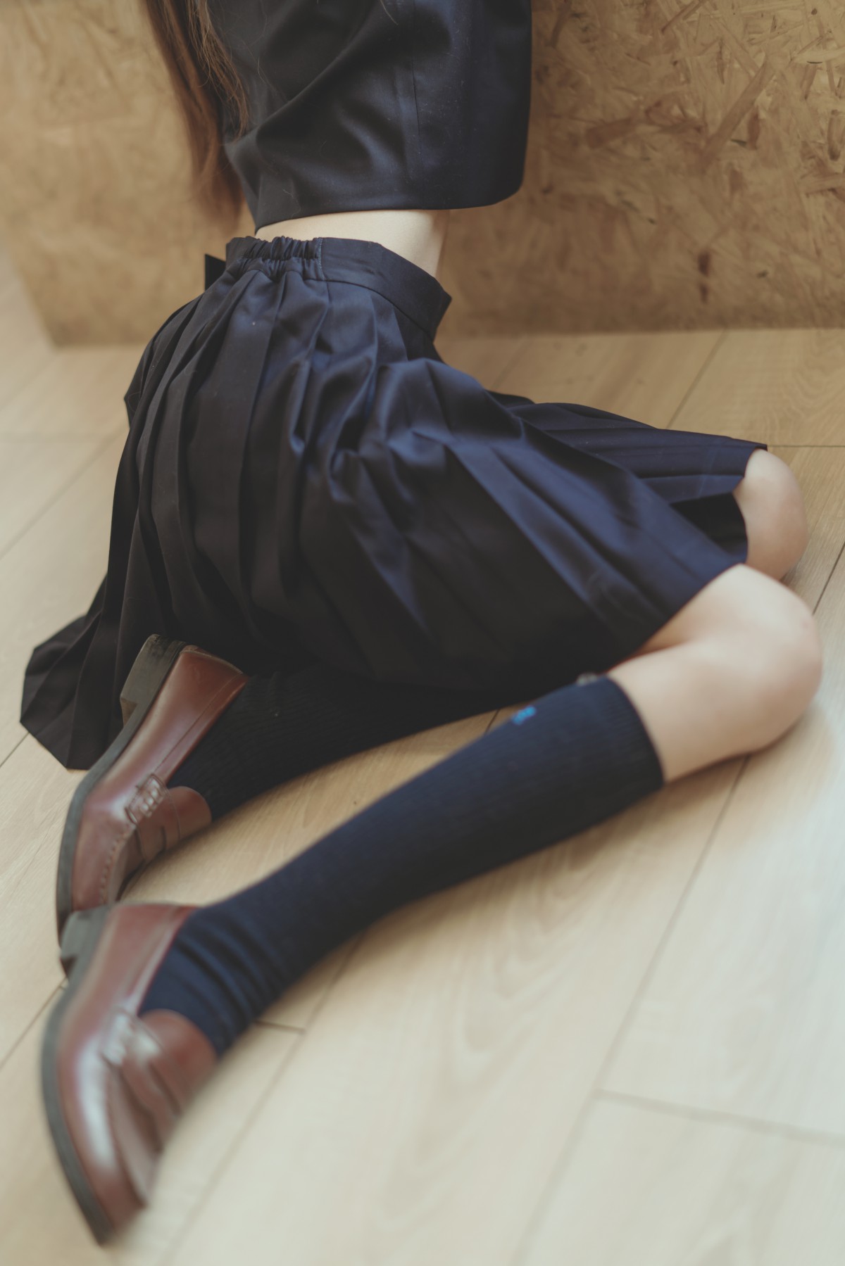 萝莉风COS桜桃喵–黑色水手服-COSPLAY