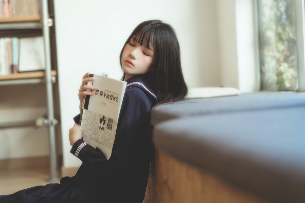 萝莉风COS桜桃喵–黑色水手服-COSPLAY