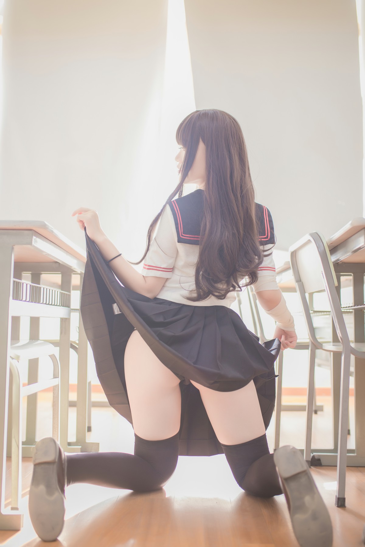 性感人气COSERYoko宅夏Cos–黑丝JK-COSPLAY