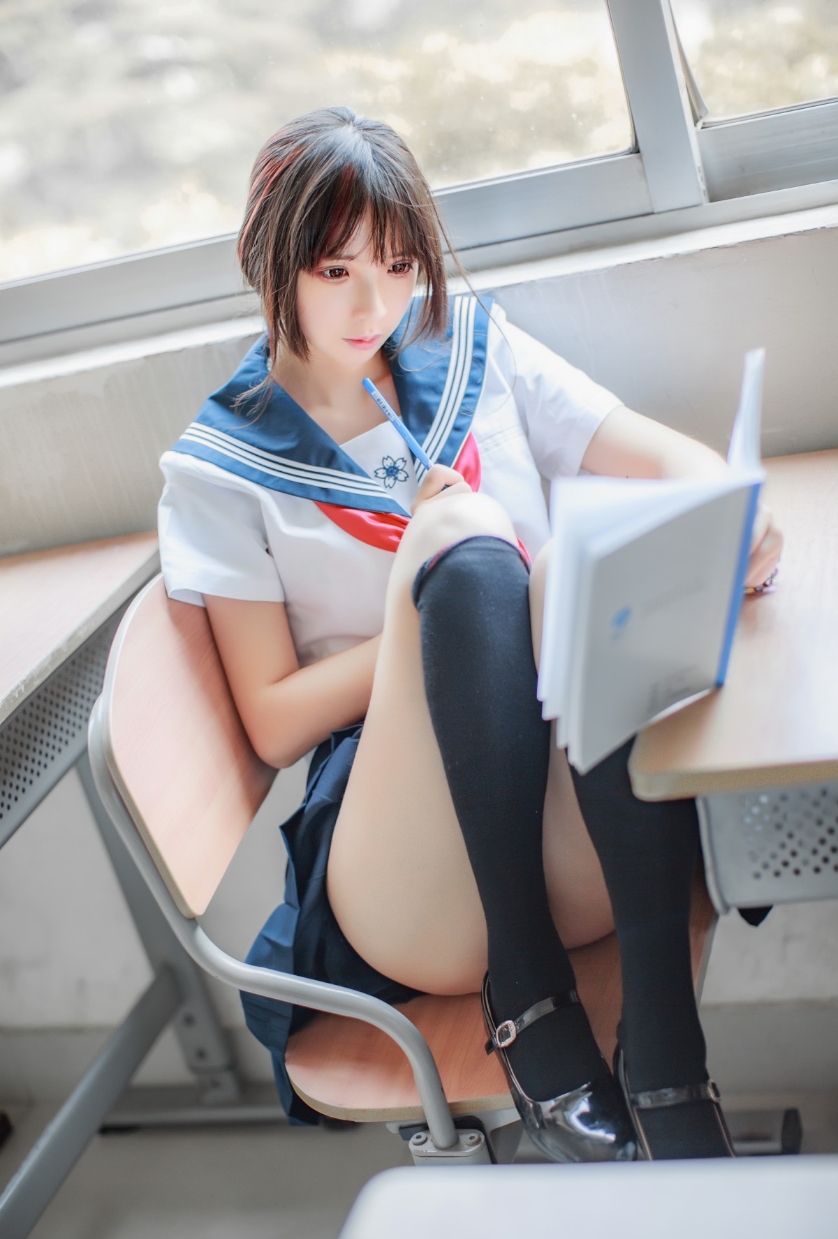 COS美女疯猫ss–同桌的水手服-COSPLAY