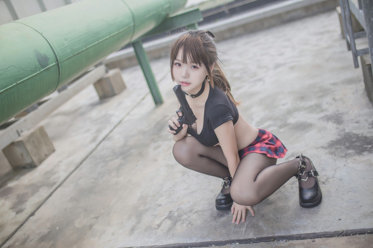 性感人气COSERYoko宅夏Cos–红色格子-COSPLAY