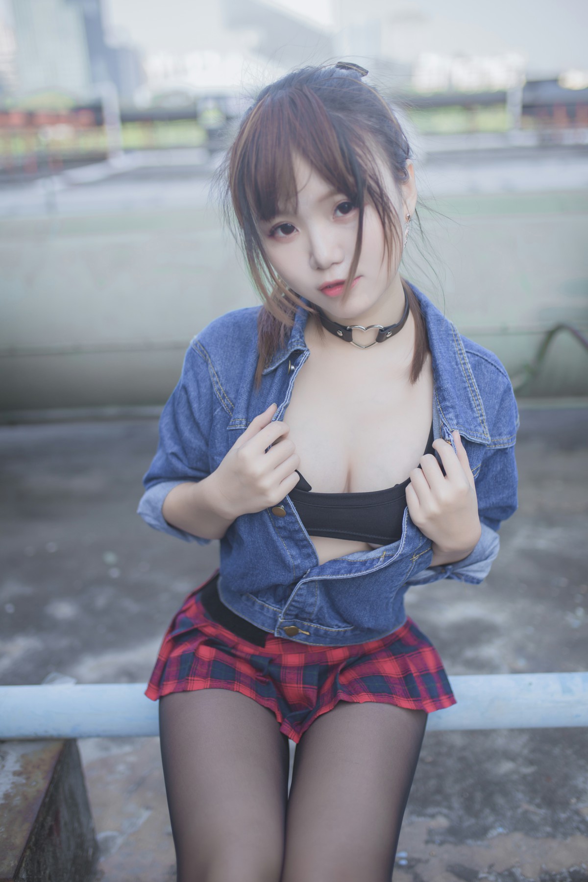 性感人气COSERYoko宅夏Cos–红色格子-COSPLAY