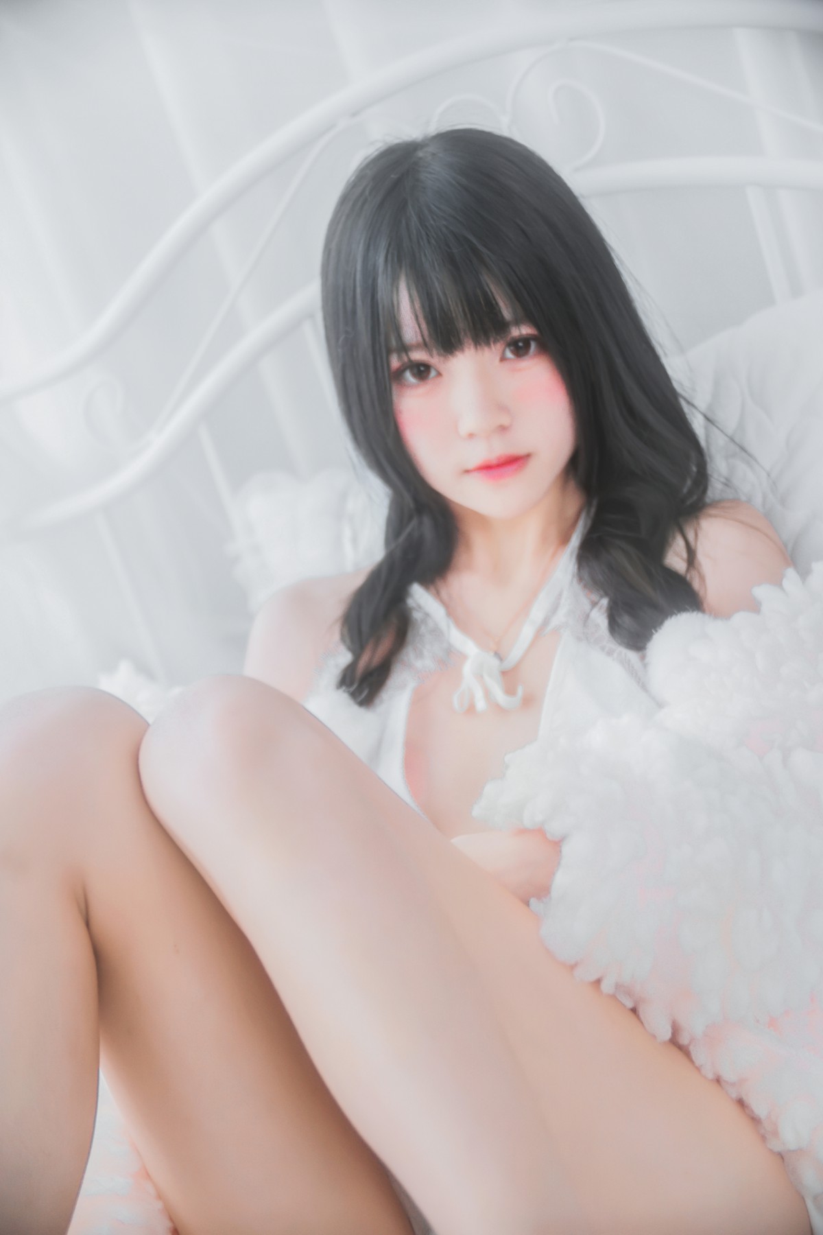 萝莉风COS桜桃喵–纯白私房-COSPLAY