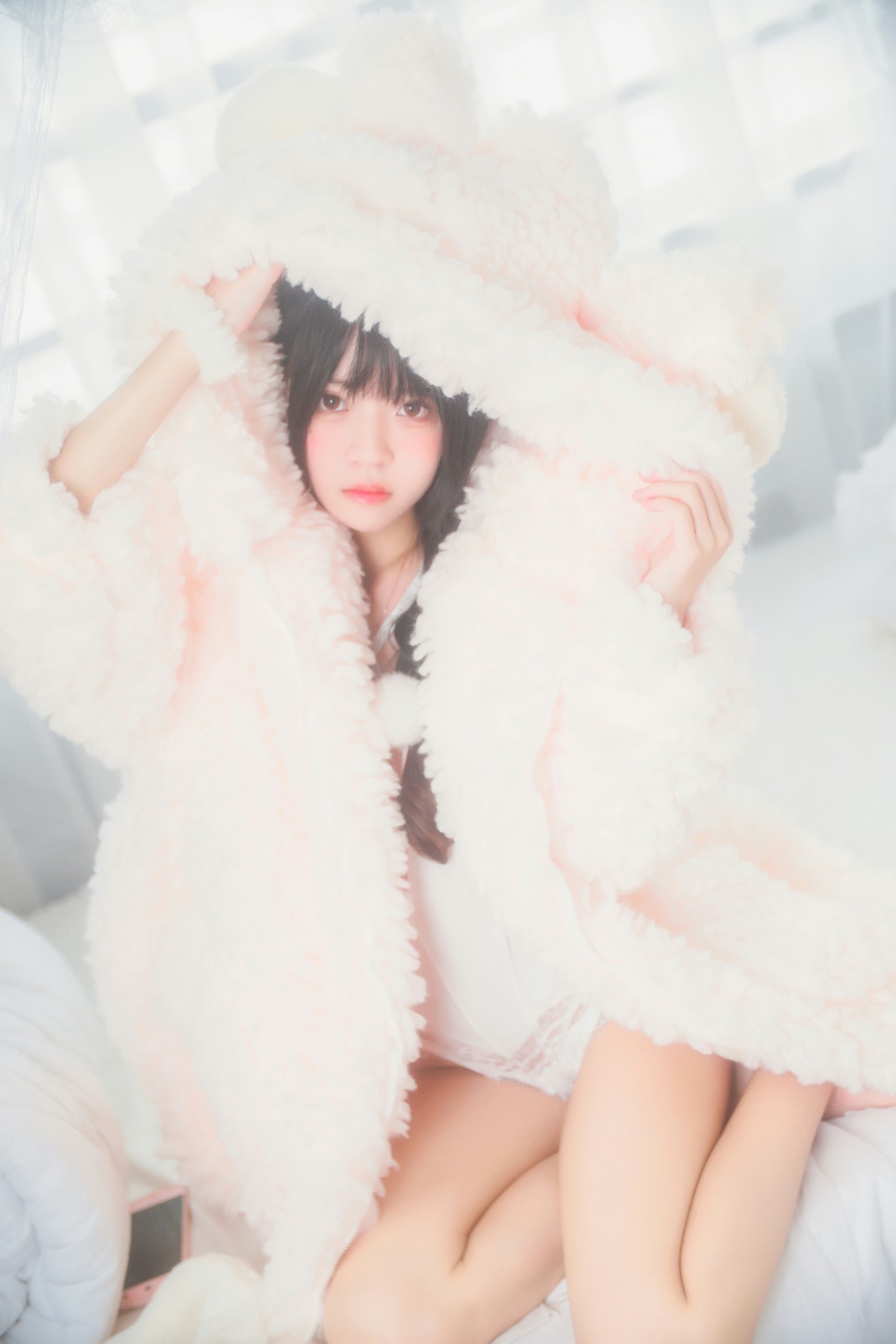 萝莉风COS桜桃喵–纯白私房-COSPLAY