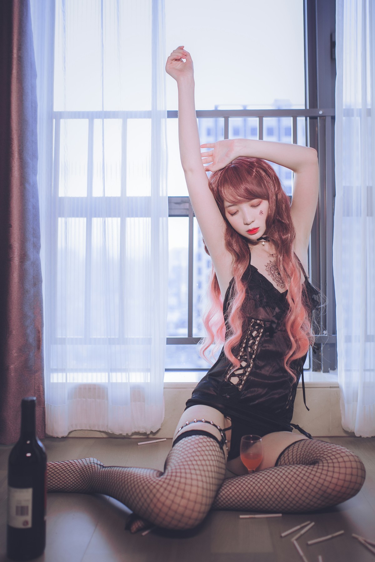 疯猫ss-黑色吊带袜-COSPLAY