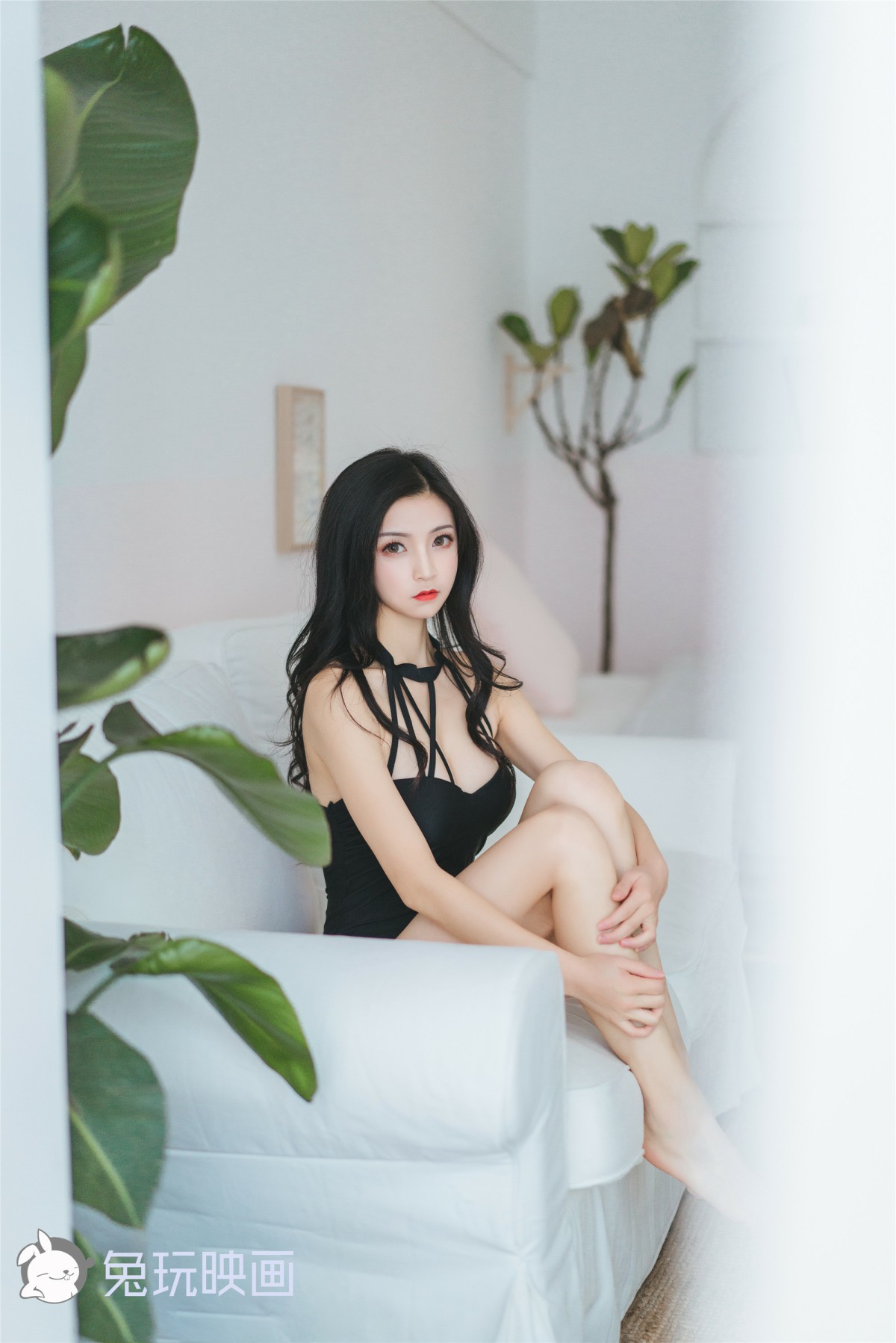 兔玩映画系列Vol059夏日泳装黑色泳装-COSPLAY