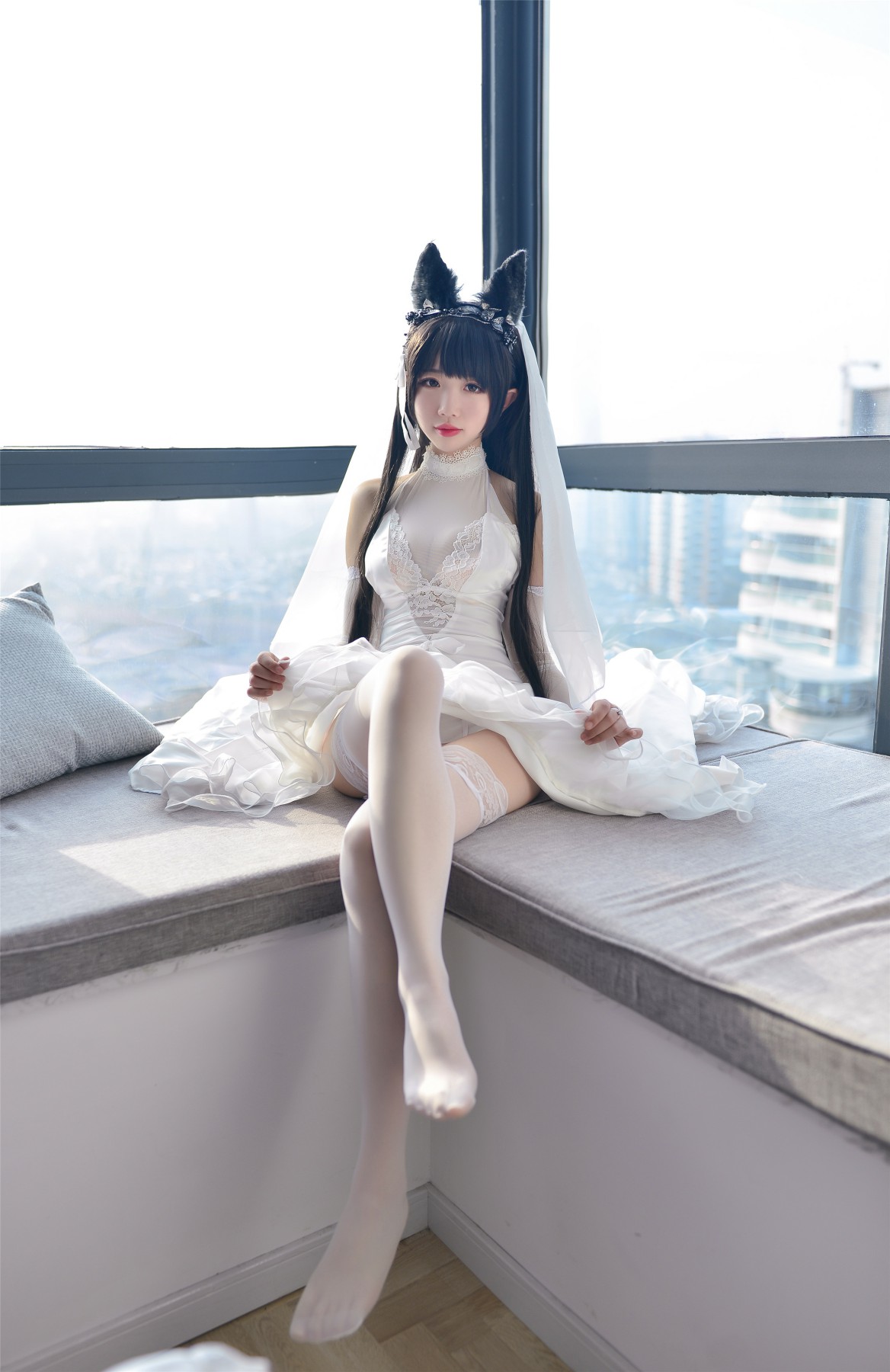 Cos小姐姐雪琪-爱宕高跟美腿与婚纱-COSPLAY