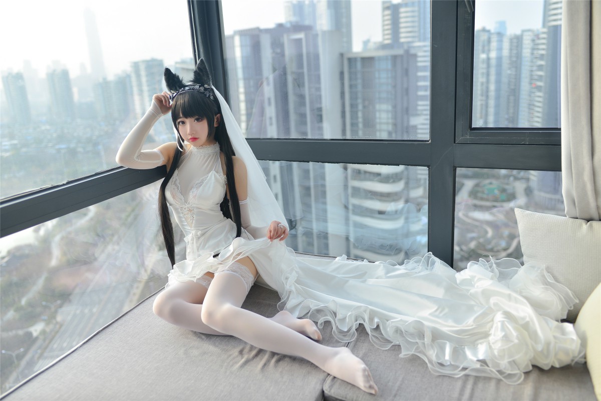 Cos小姐姐雪琪-爱宕高跟美腿与婚纱-COSPLAY