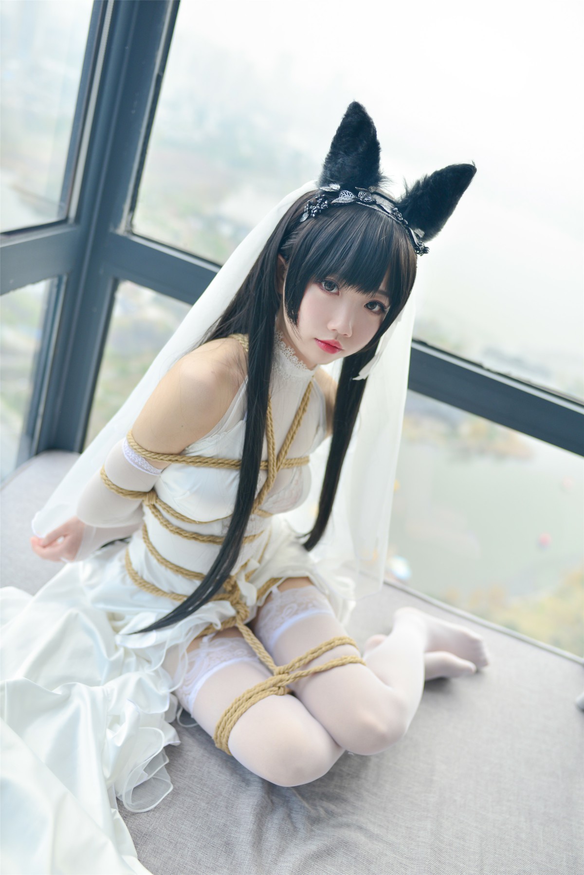 Cos小姐姐雪琪-爱宕高跟美腿与婚纱-COSPLAY