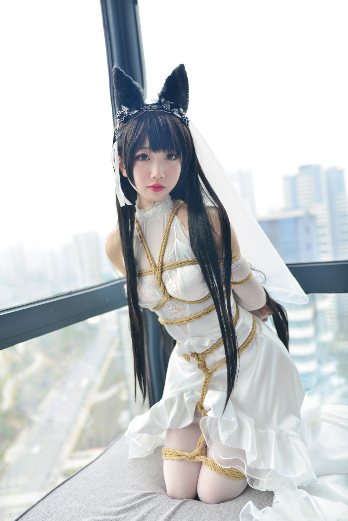 Cos小姐姐雪琪-爱宕高跟美腿与婚纱-COSPLAY