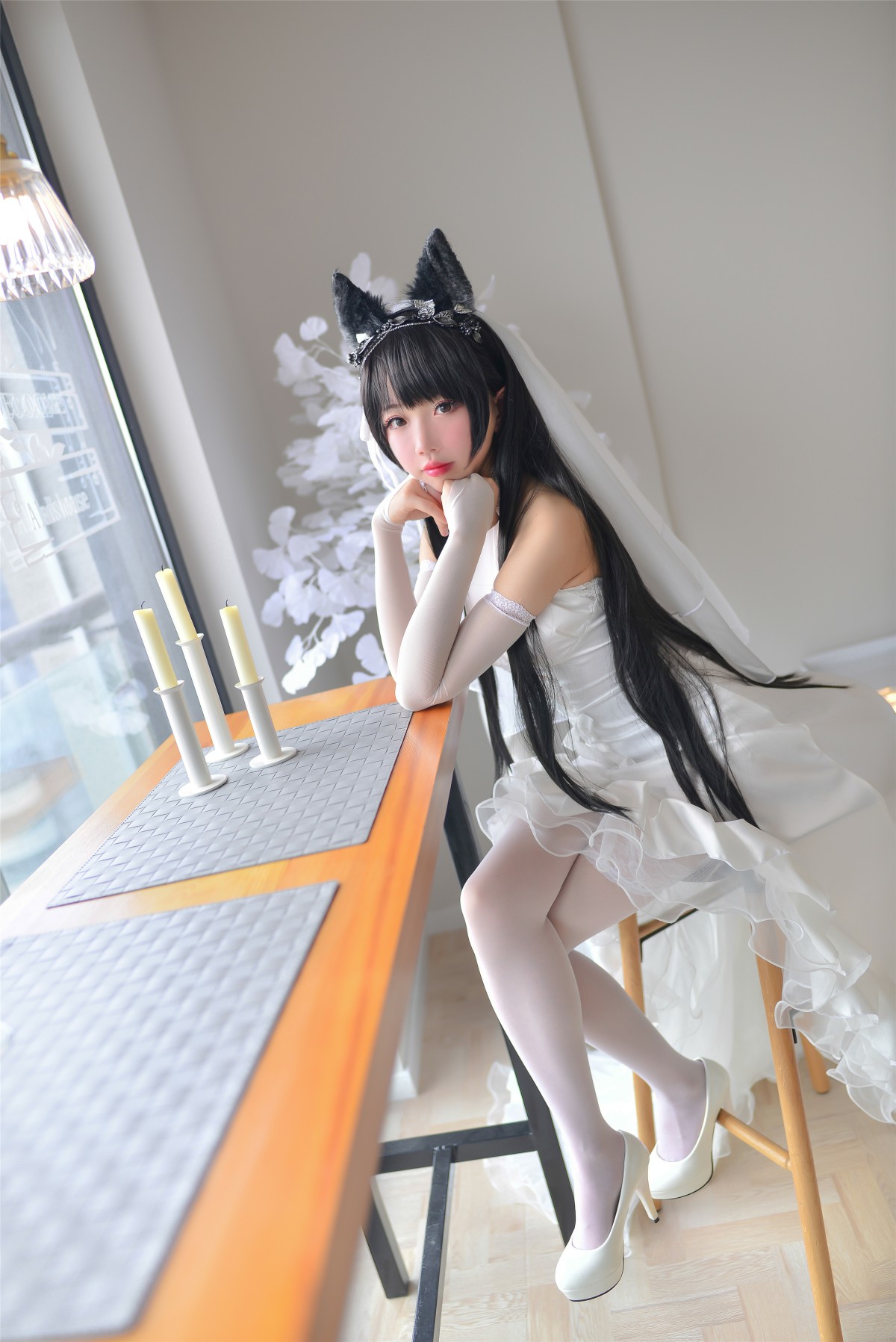 Cos小姐姐雪琪-爱宕高跟美腿与婚纱-COSPLAY
