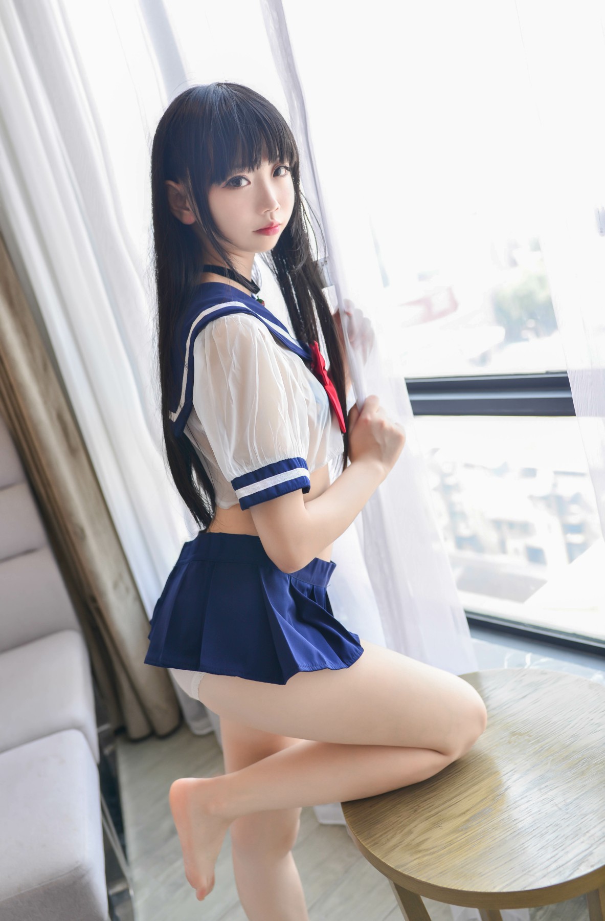 Cos小姐姐雪琪–透明JK-COSPLAY