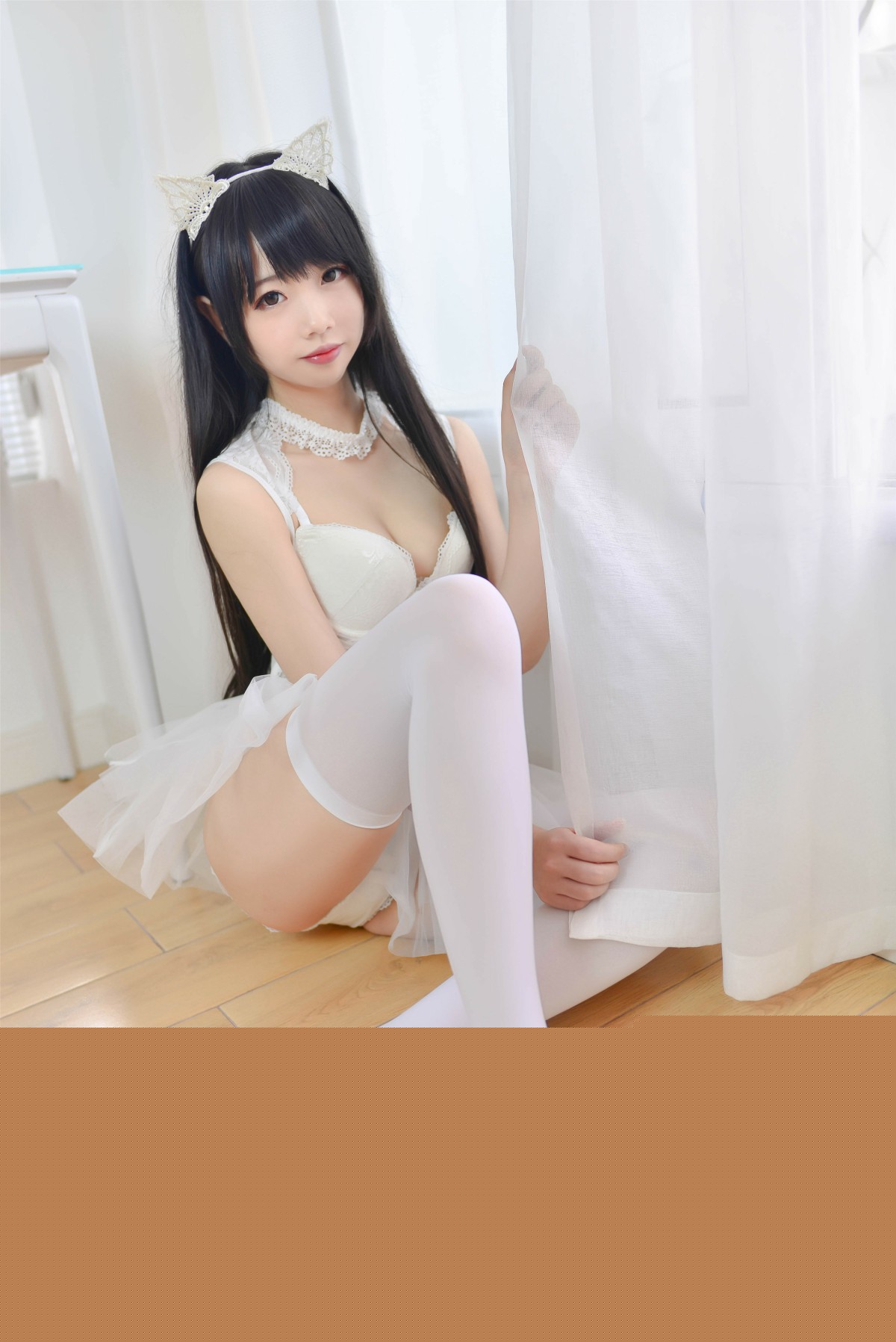 Cos小姐姐雪琪–猫系少女白猫-COSPLAY