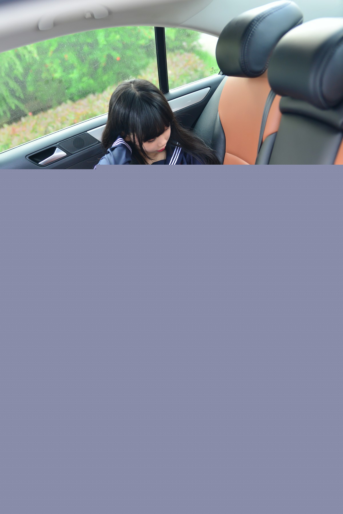 Cos小姐姐雪琪–车内JK-COSPLAY